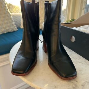 Marc Fisher Black Leather Ankle Boots